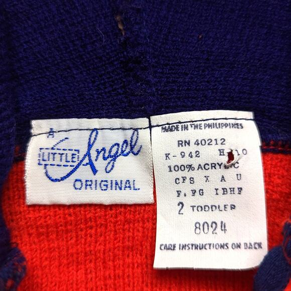 Vintage A Little Angel Hoodie Boys Size 12m Red Car - Picture 5 of 5